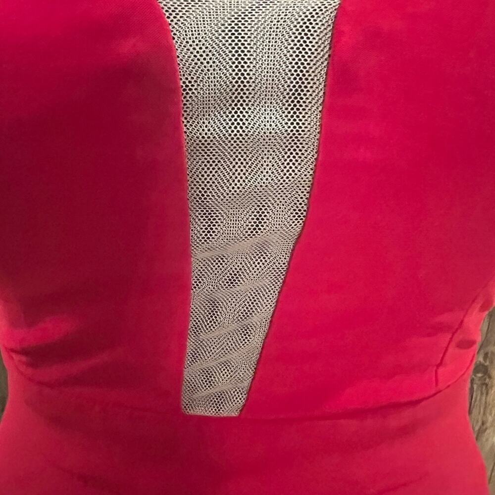 B. Darlin Long Mermaid Style Formal Red Dress Size 3/4 Low Cut Open Back - Picture 8 of 9
